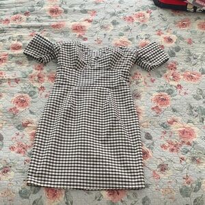 Guess Black and White Checkered Mini Dress